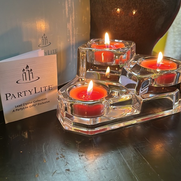 PartyLite Lead Crystal Collection 3 Tier candle holder-PartyLite Gifts Exclusive - Picture 3 of 13